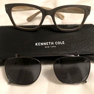Kenneth Cole New York frame with polarized clip-on sunglasses